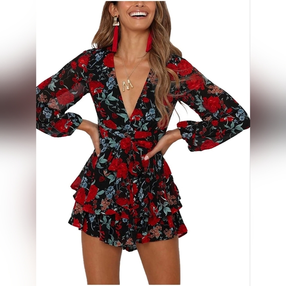 NEW Romper Floral - Longsleeve - Picture 1 of 16